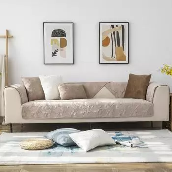 Осенне-зимний новый однотонный плюшевый вышитый стеганый диванный чехол для подушки, современный простой противоскользящий чехол для диванной подушки 70*70