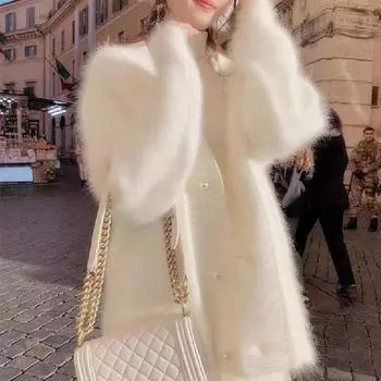 Осенне-зимний новый плюшевый вязаный кардиган в стиле супер феи Mori, свитер с V-образным вырезом, женская свободная куртка в ленивом стиле S