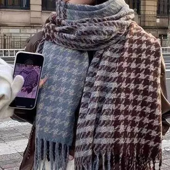 Осенне-зимний новый шарф для женщин, новая корейская версия, универсальная студенческая шаль, теплый шарф, утолщенная парная шаль, шарф B