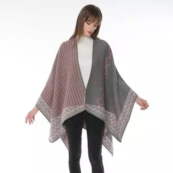 Осенне-зимний новый шарф женский утолщенный искусственный кашемир универсальный студенческий шаль длинный клетчатый шарф 130*150cm