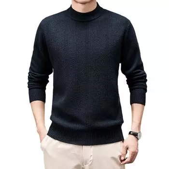 Осенне-зимний новый свитер из чистой шерсти для молодых и мужчин среднего возраста, свитер из жаккардовой ткани с полуводолазкой, утолщенный свитер из чистой шерсти для мужчин S