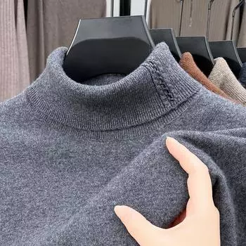 Осенне-зимний новый свитер из кашемировой шерсти для молодых и мужчин среднего возраста, утолщенный свитер с жаккардовым воротником S