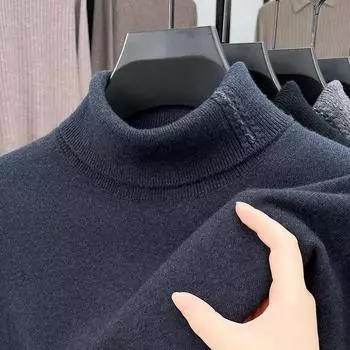 Осенне-зимний новый свитер из кашемировой шерсти для молодых и мужчин среднего возраста, утолщенный свитер с жаккардовым воротником S