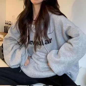 Осенне-зимний новый свитер с капюшоном, женское пальто, свободный топ M белый