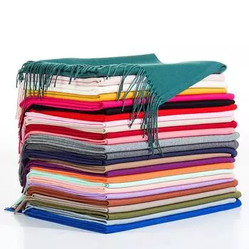 Осенне-зимний новый женский кашемировый шарф, однотонный, имитация кашемира, толстый вышитый кашемировый платок 200*70cmRegular красный