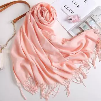 Осенне-зимний новый женский кашемировый шарф, однотонный, имитация кашемира, толстый вышитый кашемировый платок 200*70cm