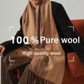 Осенне-зимний новый женский шарф из 100% шерсти с первоклассным ощущением, простая и универсальная клетчатая шаль, удлиненный шарф для мужчин 197*68cm