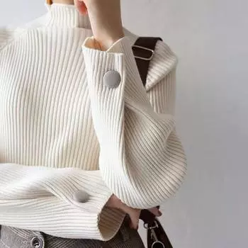 Осенне-зимний облегающий теплый внутренний и внешний свитер с высоким воротником. Женский базовый свитер с длинными рукавами, однотонный свитер. ONE SIZE