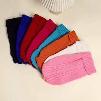 Осенне-зимний однотонный свитер для маленьких собак - Teddy Puppy Pet Clothing S (size 4) розы красного