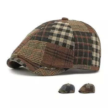 Осенне-зимний пэчворк-берет британская винтажная восьмиугольная кепка-шляпа для мужчин Paintsman темно-синий