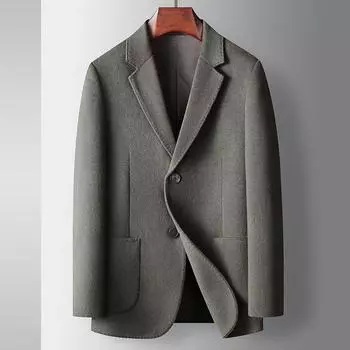 Осенне-зимний пиджак из чистой шерсти Single West Youth Light Luxury Business с двумя сторонами из шерстяной ткани 170 зелёный