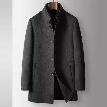 Осенне-зимний пиджак из норки с воротником-стойкой для людей среднего возраста и молодежи, деловой, разгрузочный, с пуховой подкладкой, двусторонний твидовый пиджак 170