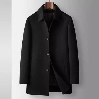 Осенне-зимний пиджак с лацканами для руководителей среднего и молодого возраста, деловой, разгрузочный, с подкладкой из двухстороннего твида 170 чёрный