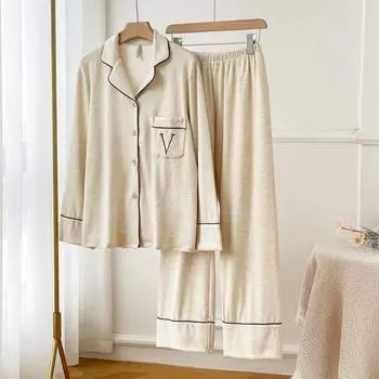 Осенне-зимний пижамный комплект, велюровая теплая утолщенная пижама, нижнее белье, домашняя одежда, женская рубашка с длинными рукавами, брюки, костюм M