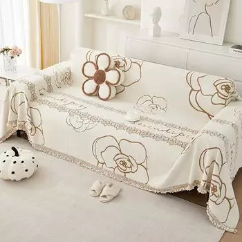 Осенне-зимний плюшевый чехол для дивана высокой плотности, тканевый чехол для дивана Ins Style High Sense, универсальный чехол для дивана, утолщенное одеяло, подушка 180*130cm