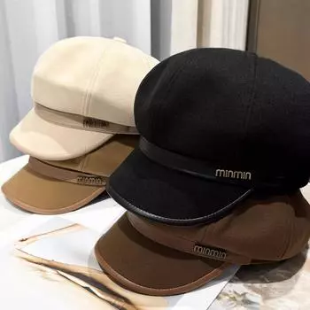 Осенне-зимний полированный ретро-берет в британском стиле колледжа шляпа женское лицо маленькая черная темпераментная стильная восьмиугольная шляпа прилив