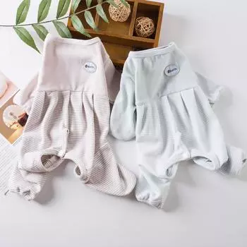 Осенне-зимний полосатый комбинезон Одежда для сна для собак Одежда для четвероногих собак Плюшевый медведь Комбинезон для померанского шпица Одежда для щенков XS