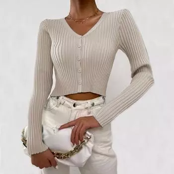 Осенне-зимний повседневный кардиган на пуговицах, свитера женские модные вязаные свитера с длинным рукавом, куртки женские элегантные тонкие винтажные кардиганы 25064 S белый