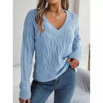 Осенне-зимний повседневный однотонный свитер с длинными рукавами и воротником-стойкой S розовый