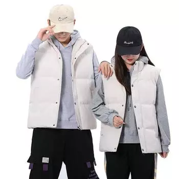 Осенне-зимний пуховый хлопковый жилет, мужская одежда, короткая куртка без рукавов с воротником-стойкой, 4 цвета, большой жилет для пар, 8XL 7XL чёрный