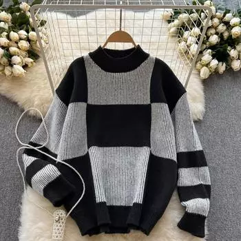 Осенне-зимний пуловер Design Sense в стиле ретро, японский ленивый ветер, нишевый свободный вязаный свитер Senior Sense Goddess