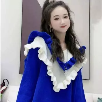 Осенне-зимний пуловер с деревянным краем уха, модный свитер длиной до бедра, свободный универсальный свитер средней длины, женский