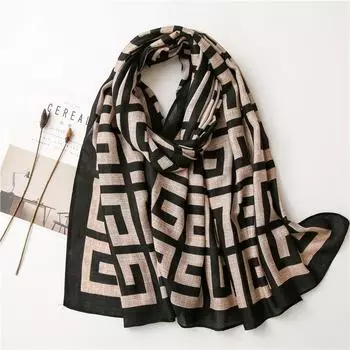 Осенне-зимний ретро-рациональный стиль шарф женский корейский универсальный узор Oriole Tea длинный хлопковый шарф шаль двойного назначения 180*85