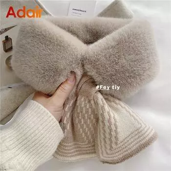 Осенне-зимний шарф для женщин и мужчин, удобная корейская версия мехового воротника из меха кролика рекса, толстый защитный шарф для шеи AD2157 China&One Size