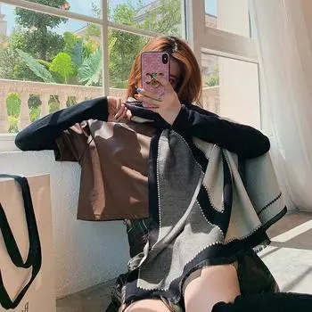 Осенне-зимний шарф для женщин, подходящий по цвету кашемировый теплый платок на весну и лето чёрный