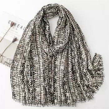 Осенне-зимний шарф из хлопка и конопли с текстурой, небольшой ароматный стиль, вертикальный шелковый шарф с горячим тиснением, теплая шаль для женщин 180*88