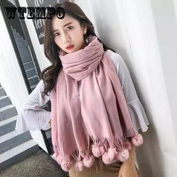 Осенне-зимний шарф из кроличьей шерсти, женский зимний японский маленький свежий кашемировый шарф, теплый подарок, однотонный шарф ONE SIZE