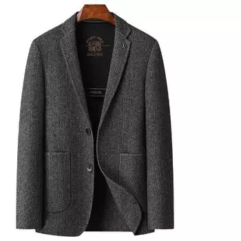Осенне-зимний шерстяной однотонный пиджак West Light Luxury Business Youth из шерсти с двухсторонним шерстяным узором 170 чёрный