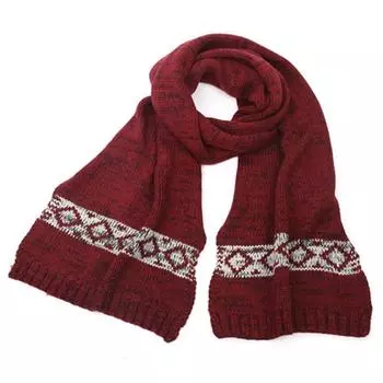 Осенне-зимний шерстяной парный жаккардовый шарф, термошаль, модный мужской и женский 190*35cm красный