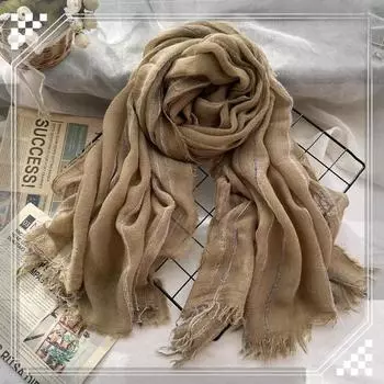 Осенне-зимний шерстяной шарф для женщин, серия Morandi Color и художественная ретро-шаль, теплый шарф Foreign Trade и полосатый шарф 200x100cm