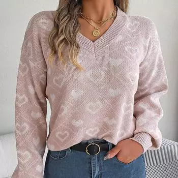 Осенне-зимний сладкий цветной свитер с рукавами-фонариками для женщин L чёрный