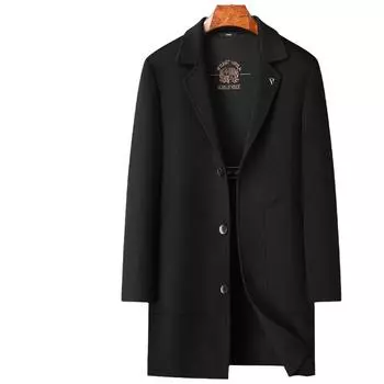 Осенне-зимний средний и длинный шерстяной тренчкот, легкая роскошная деловая куртка с воротником, двусторонняя шерстяная термокуртка 170