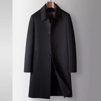 Осенне-зимний средний и длинный тренчкот на гусином пуху для молодежи, деловой двусторонний, повседневная теплая куртка 170 серый