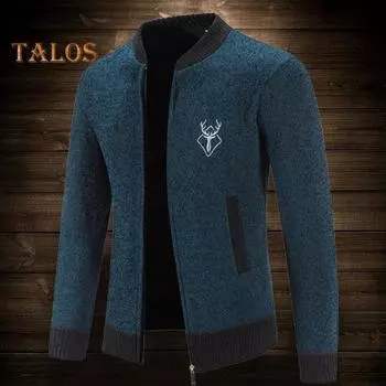 Осенне-зимний свитер, пальто с боковыми карманами, круглым вырезом, застежкой-молнией, облегающий крой, утолщенные длинные рукава, вышивка, повседневная одежда, куртка для работы и свиданий M бежевый