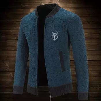 Осенне-зимний свитер-пальто с боковыми карманами, круглым вырезом, застежкой-молнией, облегающего кроя, утолщенный, длинный M чёрный