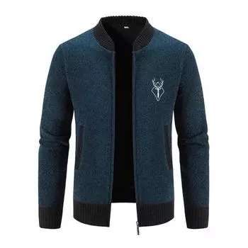 Осенне-зимний свитер, пальто с боковыми карманами, круглым вырезом, застежкой-молнией, облегающий крой, утолщенные длинные рукава, вышивка, повседневная одежда, куртка для работы и свиданий M бежевый