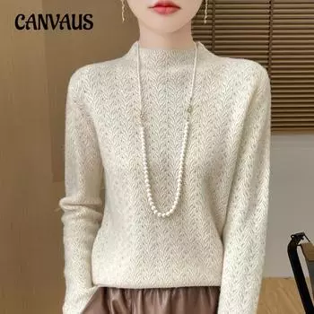 Осенне-зимний свитер-пуловер женский с полувысоким воротом трикотажная нижняя рубашка S розовый