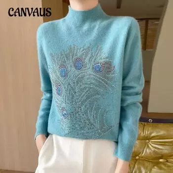 Осенне-зимний свитер-пуловер, женский свитер с круглым вырезом, трикотажная рубашка, утягивающий свитер с эффектом дрели S бежевый