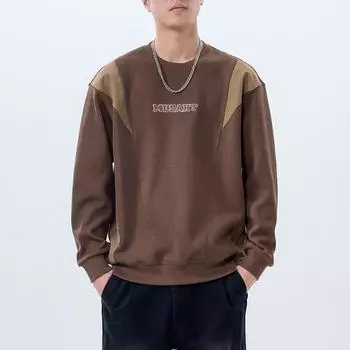 Осенне-зимний свитер с круглым вырезом, мужской свободный, большого размера, сращивание, одежда с круглым вырезом, мужские топы с длинными рукавами, модные мужские M