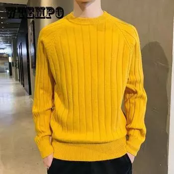 Осенне-зимний свитер с круглым вырезом, однотонная рубашка с низом Tide Brand, вязаный свитер, мужской теплый кардиган, пуловер 3XL белый