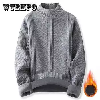 Осенне-зимний свитер с круглым вырезом, однотонная рубашка с бахромой, утолщенный бархатный свитер Tide Brand, свободный кардиган, мужской теплый пуловер 3XL синий