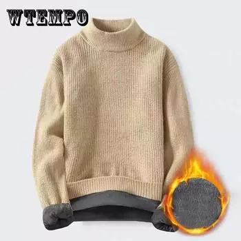 Осенне-зимний свитер с круглым вырезом, однотонная рубашка с бахромой, утолщенный бархатный свитер Tide Brand, свободный кардиган, мужской теплый пуловер 3XL синий