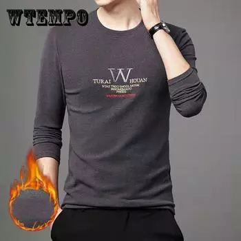 Осенне-зимний свитер с круглым вырезом плюс бархатная утепленная нижняя рубашка футболка трикотаж термобелье пуловер для молодежи и среднего возраста 4XL