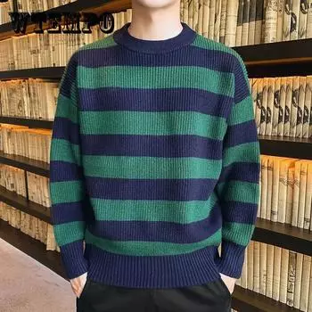 Осенне-зимний свитер с круглым вырезом, подходящая по цвету нижняя рубашка, свитер бренда Tide, универсальный кардиган, мужской теплый пуловер 3XL