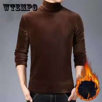 Осенне-зимний свитер с воротником плюс бархатная мягкая нижняя рубашка Модный брендовый свитер универсальный кардиган мужской двусторонний бархатный теплый пуловер 3XL синий