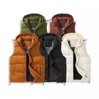 Осенне-зимний теплый и холодный однотонный жилет с капюшоном из высококачественного хлопка для мужчин и женщин, повседневный, модный и утолщенный M